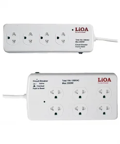 Ổ Cắm Kéo Dài Công Suất Cao - Công Suất 15A 250VAC MAX 3300W, Chống Quá Tải Bằng CB - Mã 4SS2.5-2N, 4SS2.5-3N, 4SS2.5-2N, 6SS2.5-3N