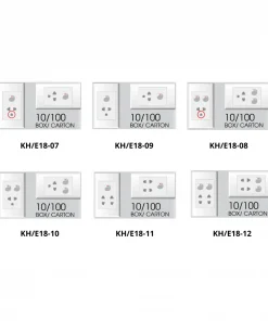 Thiết bị điện có công tắc kết hợp ổ cắm điện lắp sẵn E18 mã KH/E18-07 / KH/E18-08 / KH/E18-09 / KH/E18-10 / KH/E18-11 / KH/E18-12
